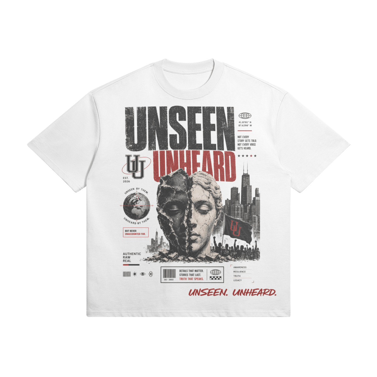 WE'RE ONE OVERSIZED TEE. - UNSEEN. UNHEARD.