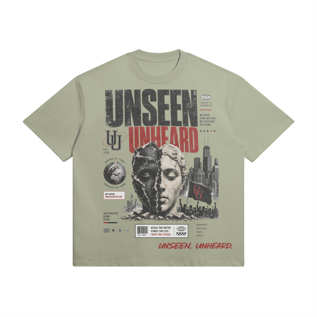 WE'RE ONE OVERSIZED TEE. - UNSEEN. UNHEARD.