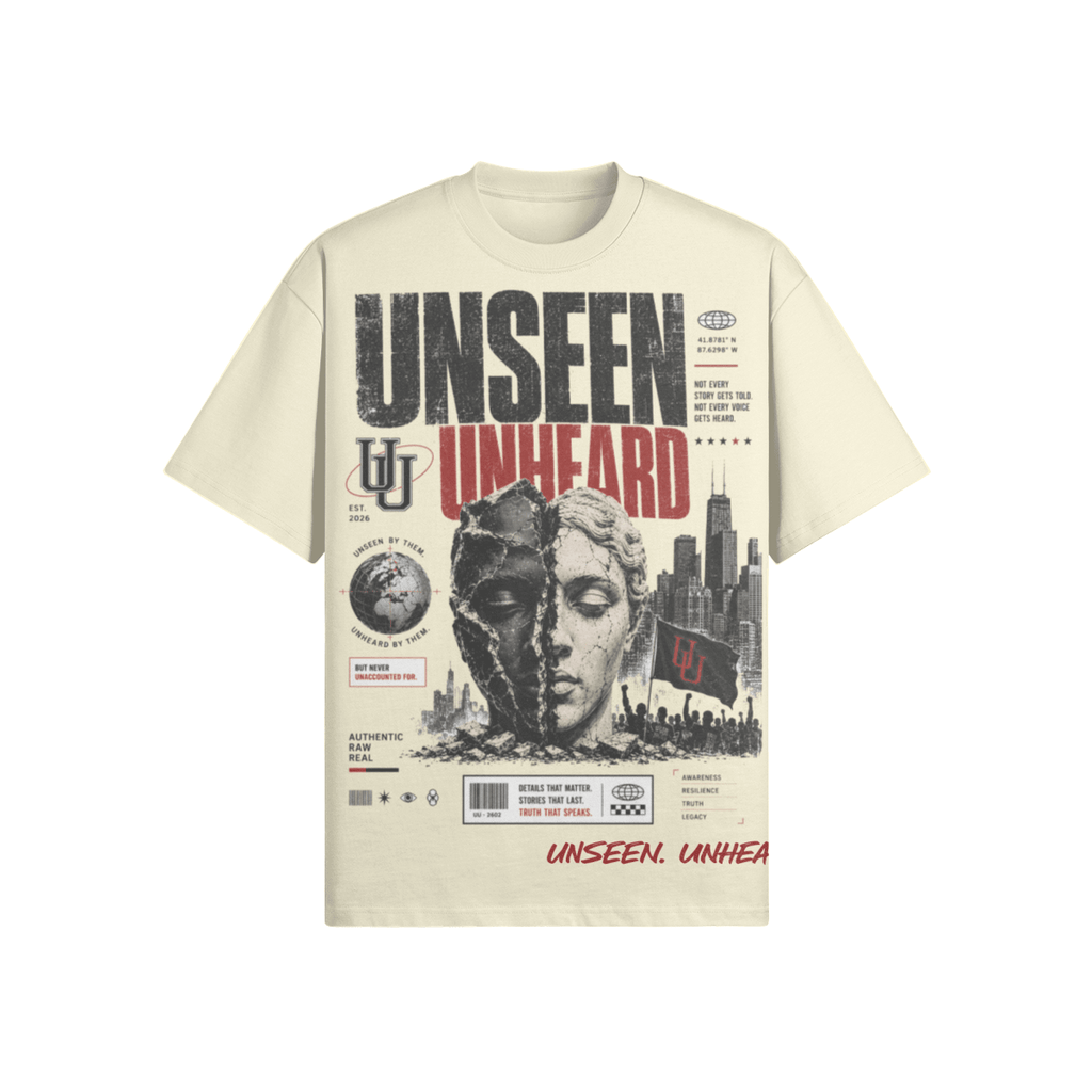 WE'RE ONE OVERSIZED TEE. - UNSEEN. UNHEARD.